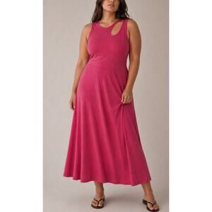 Marcella NYC Jersey Midi Dress Flowy Shoulder Cut Out  3X Minimal Stretch Resort